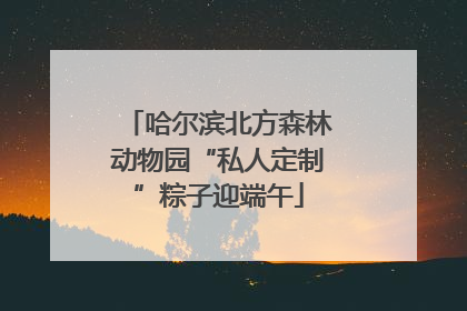哈尔滨北方森林动物园“私人定制”粽子迎端午