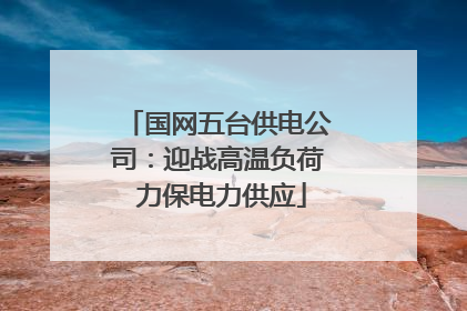 国网五台供电公司：迎战高温负荷 力保电力供应