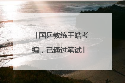 国乒教练王皓考编，已通过笔试