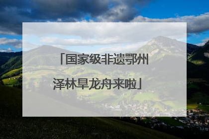 国家级非遗鄂州泽林旱龙舟来啦