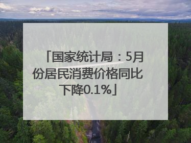 国家统计局：5月份居民消费价格同比下降0.1%