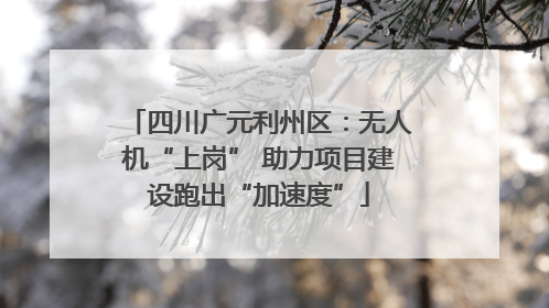 四川广元利州区：无人机“上岗” 助力项目建设跑出“加速度”