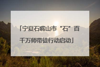 宁夏石嘴山市“石”百千万师带徒行动启动