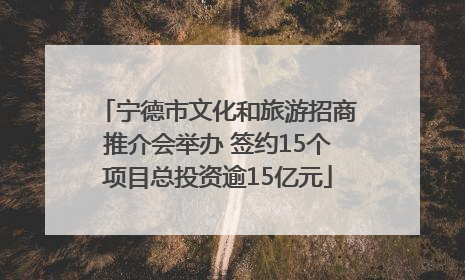 宁德市文化和旅游招商推介会举办 签约15个项目总投资逾15亿元