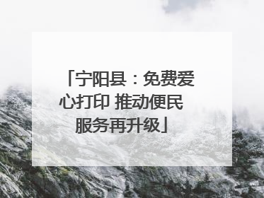 宁阳县：免费爱心打印 推动便民服务再升级