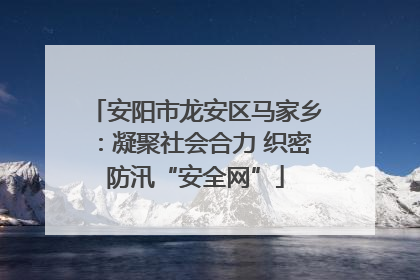 安阳市龙安区马家乡：凝聚社会合力 织密防汛“安全网”