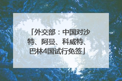 外交部：中国对沙特、阿曼、科威特、巴林4国试行免签
