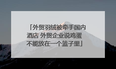 外贸羽绒被牵手国内酒店 外贸企业说鸡蛋不能放在一个篮子里