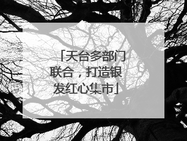天台多部门联合，打造银发红心集市