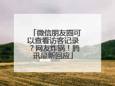 微信朋友圈可以查看访客记录？网友炸锅！腾讯最新回应