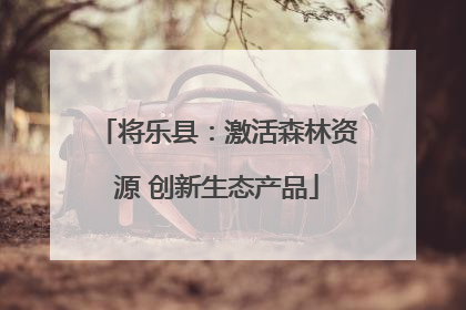将乐县：激活森林资源 创新生态产品