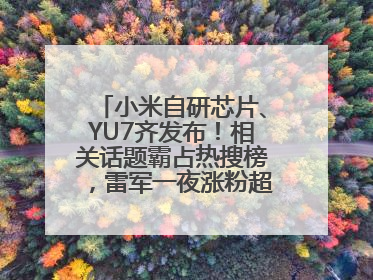 小米自研芯片、YU7齐发布！相关话题霸占热搜榜，雷军一夜涨粉超20万