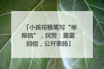 小孩哥稚笔写“举报信”，民警：盖章回信，公开表扬
