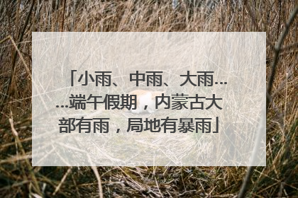 小雨、中雨、大雨……端午假期，内蒙古大部有雨，局地有暴雨