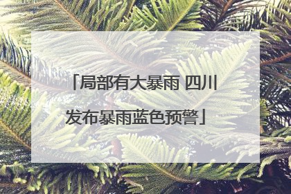 局部有大暴雨 四川发布暴雨蓝色预警