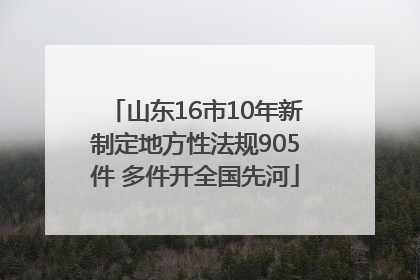 山东16市10年新制定地方性法规905件 多件开全国先河