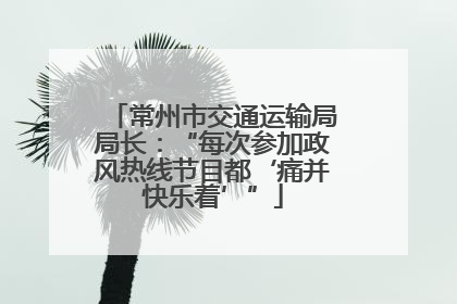 常州市交通运输局局长：“每次参加政风热线节目都‘痛并快乐着’”