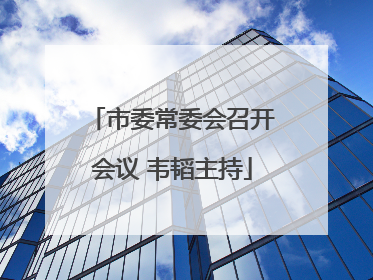 市委常委会召开会议 韦韬主持