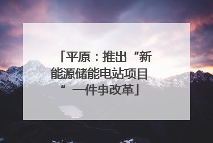 平原：推出“新能源储能电站项目”一件事改革