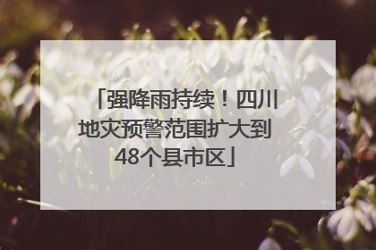 强降雨持续！四川地灾预警范围扩大到48个县市区