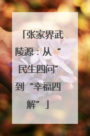 张家界武陵源：从“民生四问”到“幸福四解”
