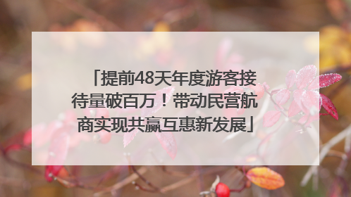 提前48天年度游客接待量破百万！带动民营航商实现共赢互惠新发展