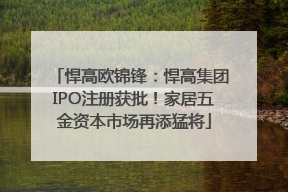 悍高欧锦锋：悍高集团IPO注册获批！家居五金资本市场再添猛将