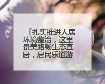 扎实推进人居环境整治，这里景美路畅生态宜居，居民乐道游客乐至