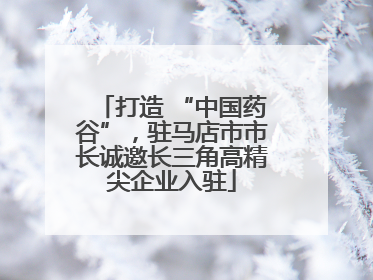 打造 “中国药谷”，驻马店市市长诚邀长三角高精尖企业入驻