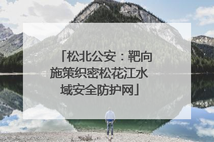 松北公安：靶向施策织密松花江水域安全防护网