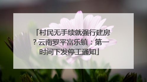村民无手续就强行建房？云南罗平富乐镇：第一时间下发停工通知