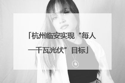 杭州临安实现“每人一千瓦光伏”目标