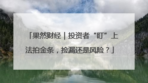 果然财经｜投资者“盯”上法拍金条，捡漏还是风险？
