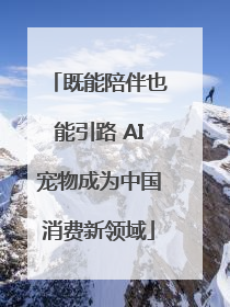 既能陪伴也能引路 AI宠物成为中国消费新领域