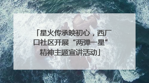 星火传承映初心，西厂口社区开展“两弹一星”精神主题宣讲活动