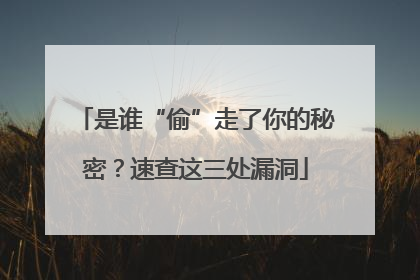 是谁“偷”走了你的秘密？速查这三处漏洞