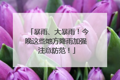 暴雨、大暴雨！今晚这些地方降雨加强 注意防范！