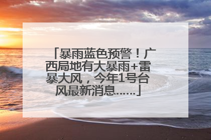暴雨蓝色预警！广西局地有大暴雨+雷暴大风，今年1号台风最新消息……