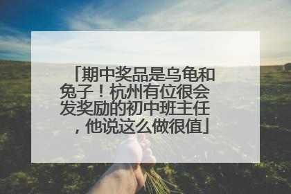 期中奖品是乌龟和兔子！杭州有位很会发奖励的初中班主任，他说这么做很值