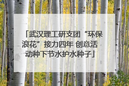 武汉理工研支团“环保浪花”接力四年 创意活动种下节水护水种子