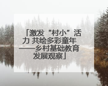 激发“村小”活力 共绘多彩童年——乡村基础教育发展观察