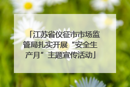 江苏省仪征市市场监管局扎实开展“安全生产月”主题宣传活动