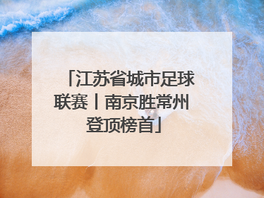 江苏省城市足球联赛丨南京胜常州 登顶榜首