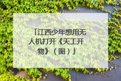 江西少年想用无人机打开《天工开物》（图）