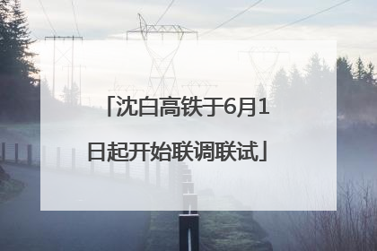 沈白高铁于6月1日起开始联调联试