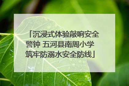 沉浸式体验敲响安全警钟 五河县南周小学筑牢防溺水安全防线