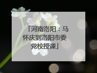 河南洛阳：马怀庆到洛阳市委党校授课