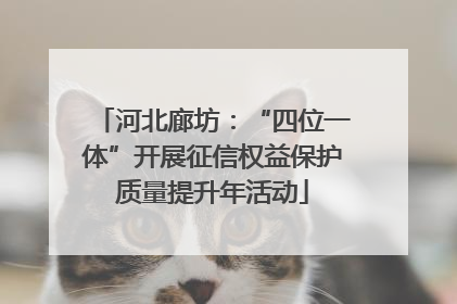 河北廊坊：“四位一体”开展征信权益保护质量提升年活动