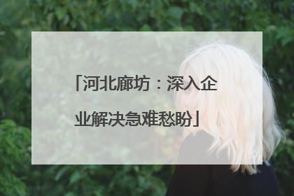 河北廊坊：深入企业解决急难愁盼