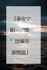 泰安宁阳：“绣”出城市新图景